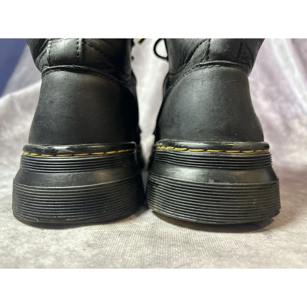 Dr. Martens Combs Leather Boots Black Men's 8 Women's 9 Combat Lace Up DS004